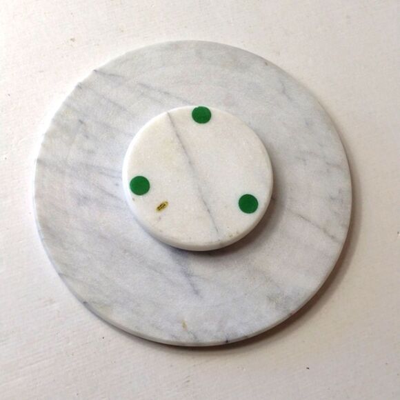 Marble Lazy Susan Table Centre Piece White with Grey Streaks - Picture 4 of 5